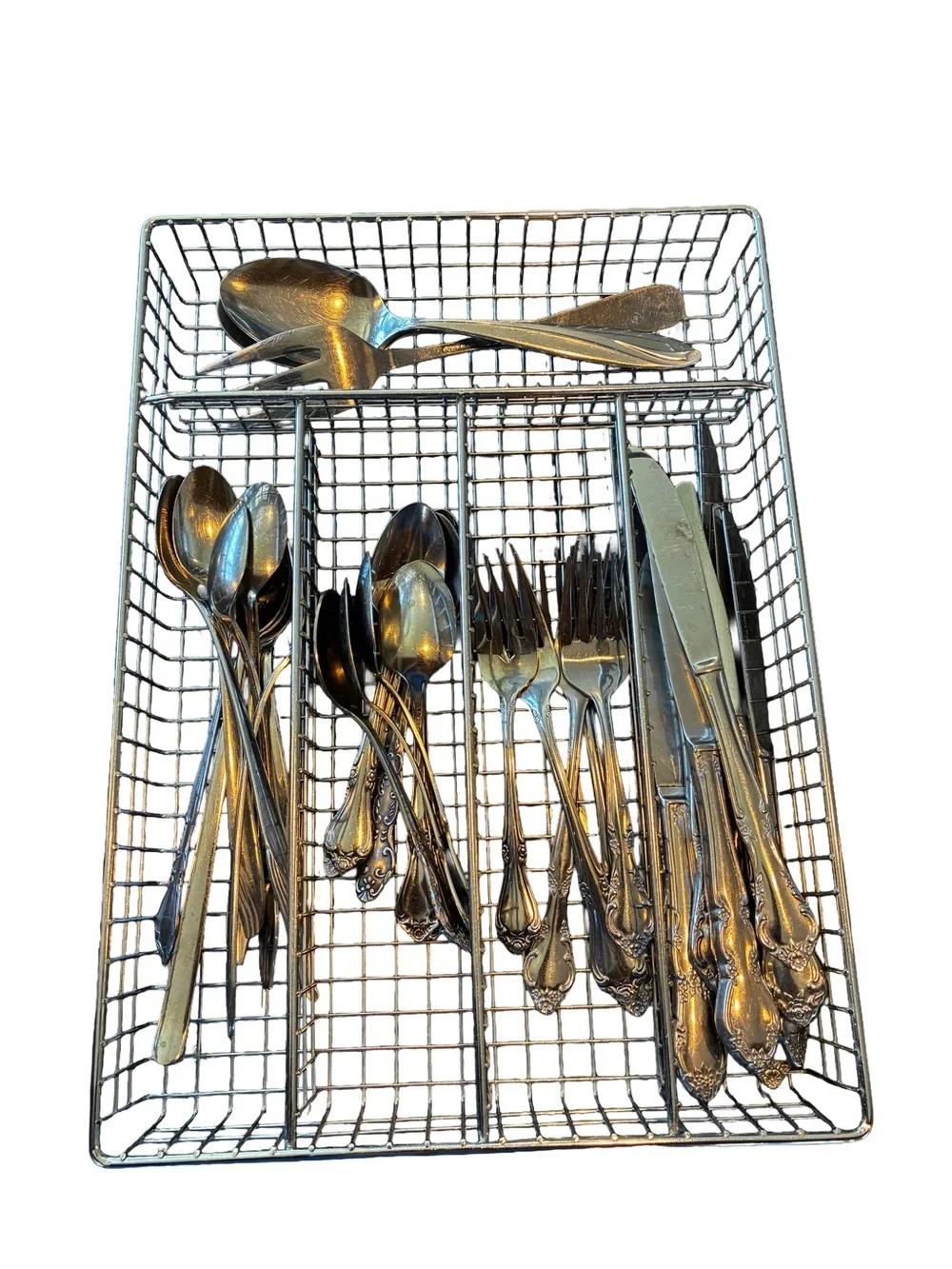 37 Pc Vintage Mismatched Flatware Set Oneida Rogers Rose Floral Silverware